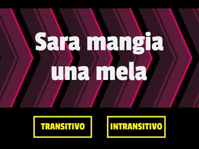 VERBI TRANSITIVI E INTRANSITIVI