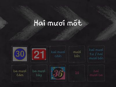  Các số từ 21 đến 40