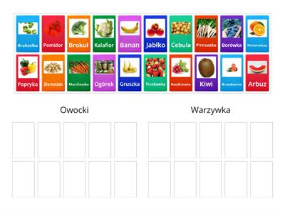 posortuj warzywka i owocki