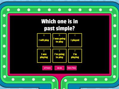 Past simple, present simple, future simple, present continuous, present perfect