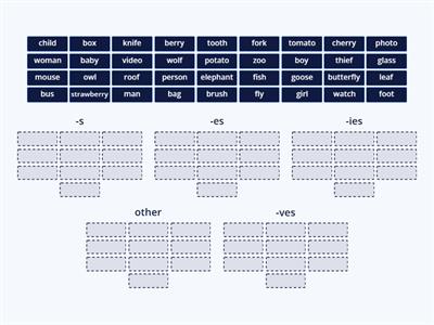 Plural nouns (endings)