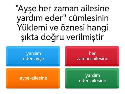 8 Sınıf Türkçe cümlenin ögeleri
