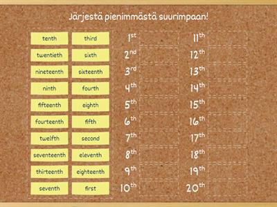 Turenki järjestysluvut 1-20 (enkku)