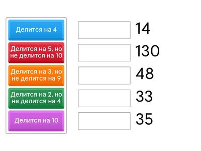 признаки делимости