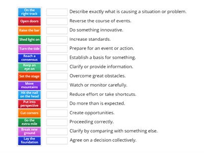 IELTS 6.5+ (idiomatic collocations match up)