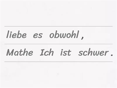 Unjumble subordinate conjunctions 10 11 german