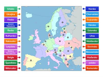 Státy Evropy - slepá mapa