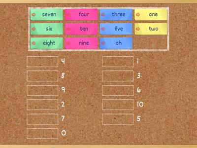  0-10 numbers Match up