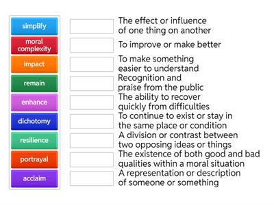 Match the Word to Its Definition