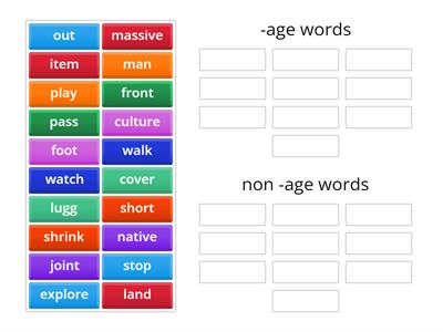 Morphology -age