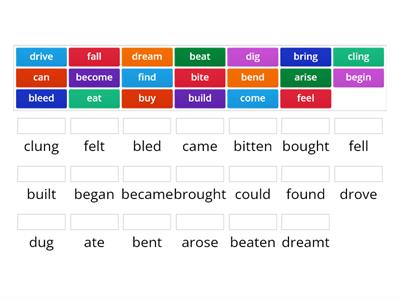 1 Irregular Verbs Matching