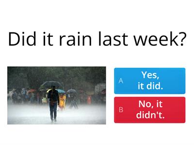 Did/didn't - Short answers in simple past