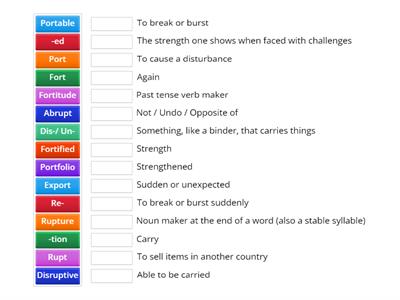 Affixes for September