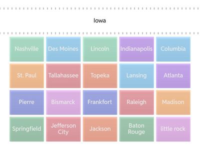 Midwest and Southeastern States Quiz.