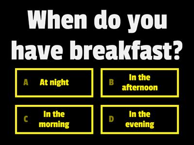 A quiz about your daily routine