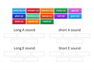 Long and short vowels A & E