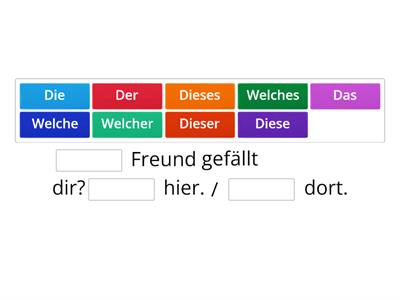 Welche/welcher/welches -Nominativ