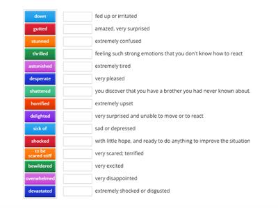 Upper-intermediate Vocabulary 5A Feelings