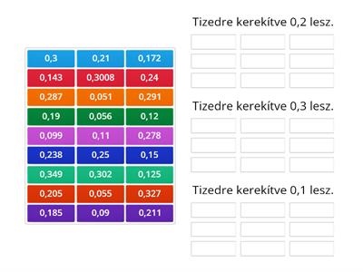 Tizedes törtek - kerekítés