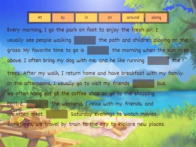 Complete the text with the correct preposition