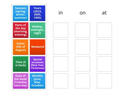  Preposition of time (rules)