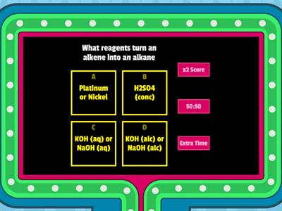 Organic Chemistry Reaction Scheme NCEA Level 2