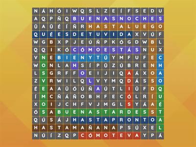 Wordsearch: Los Saludos y las despedidas