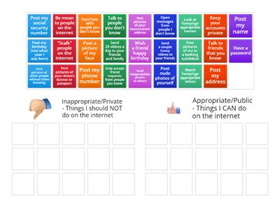 Internet Safety - Appropriate/Inapppropriate 