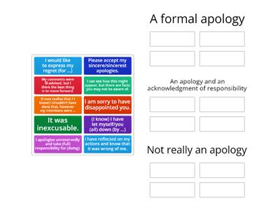 Ways of apologising and giving explanations