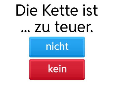 nicht / kein