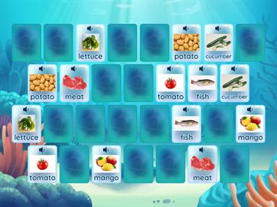 english memory game foods