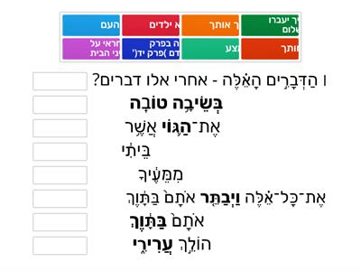 בראשית טו' - התאם בין המילה (המודגשת) לבין ביאורה