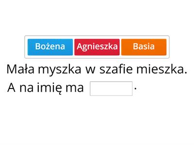 Wierszyk - głoska [sz] - Mała myszka. Uzupełnij brakujące wyrazy i powtórz zdania.