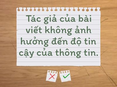 Chọn đúng hay sai