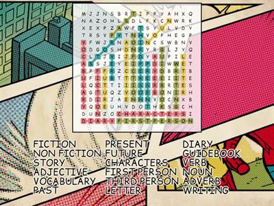 Writing a story wordsearch