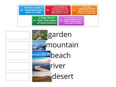 Listen,reading and match the words to their meanings