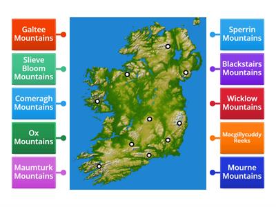 Mountains of Ireland Map