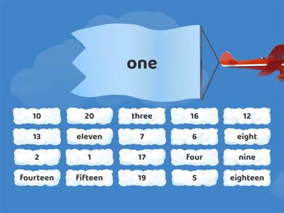 matching numbers and words to 20