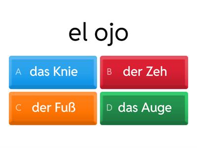 DSS2 Deutsch Körperteile quiz