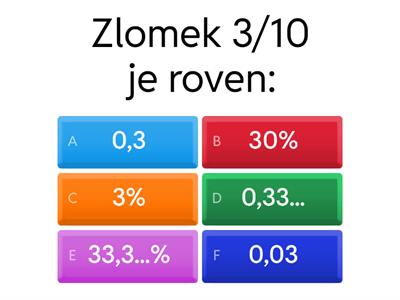Vztah procento - zlomek - des. číslo