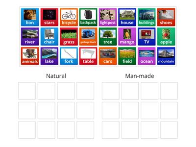 Natural or Man-made sorting