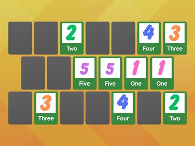 Number Vocabulary Matching