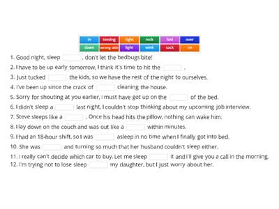 sleeping idioms