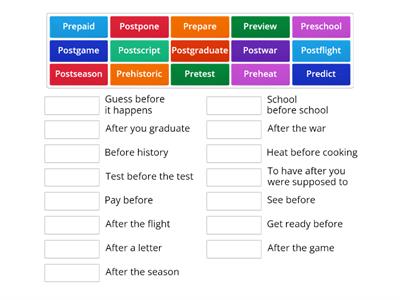 Prefixes- Pre-, Post-