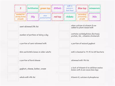 Dairy facts match up 