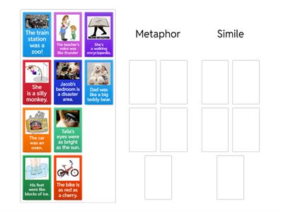 Metaphors And Similes Sort