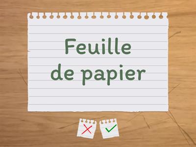 Le matériel scolaire - CM2 - à l'écrit