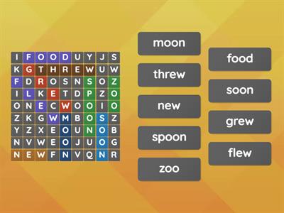 ew and oo Wordsearch