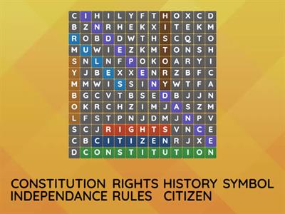 Social Studies Word Search- Constitution 