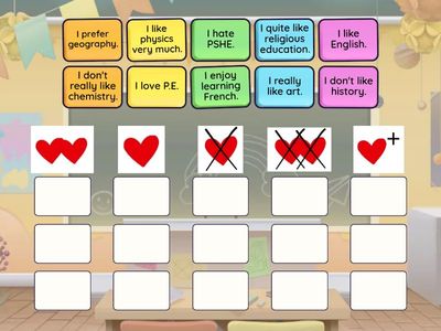 Classify the sentences (verbs) 